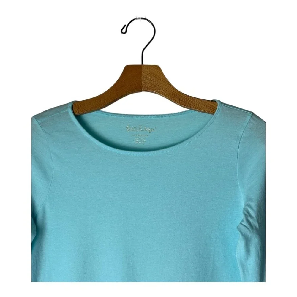 Lilly Pulitzer Shirt Youth‎ Girls XL Blue Cotton Long Bell Sleeve Tee Preppy - Picture 3 of 11